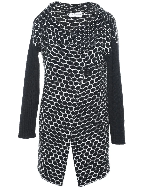 Black Cardigan - L Layered Multi-layer Single Layer