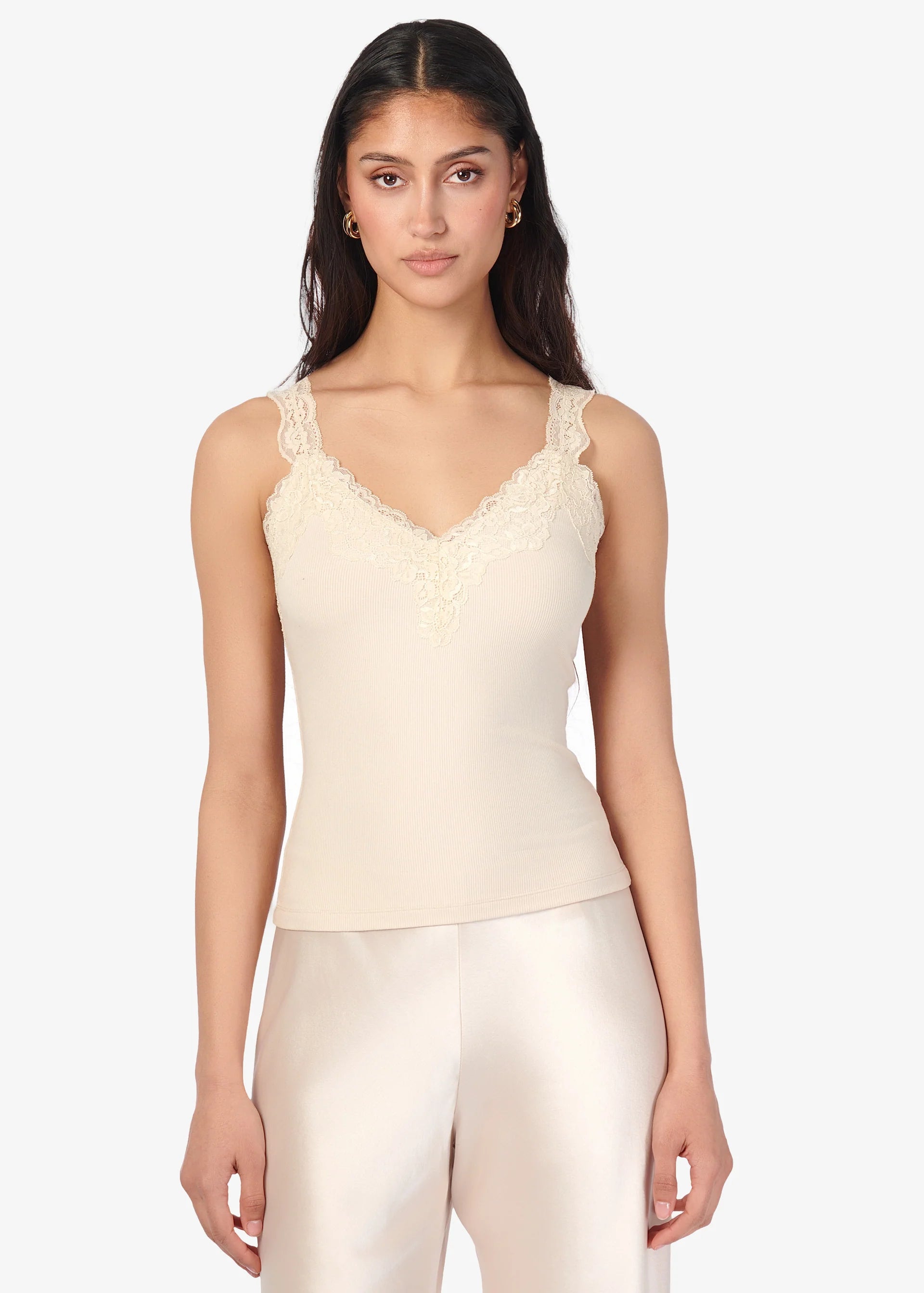 Lani Rib Knit Tank Bone - CAMI NYC bold tank top