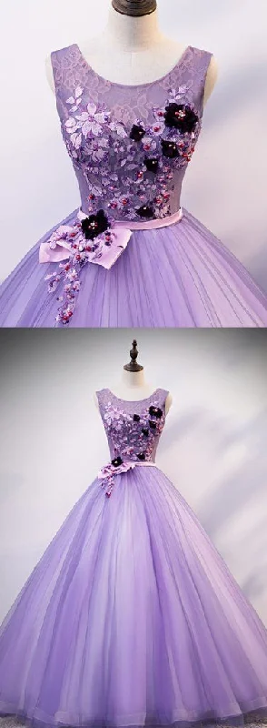 Lilac Purple Scoop Neck Ball Gown Sweet 16 Birthday Party Dress Quinceanera Gown for Girls prom Dress   cg20426 Tunics Chic fashionable