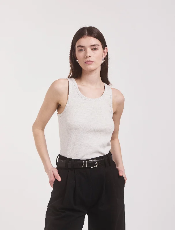 Signature Tank in Light Grey Marl mint tank top