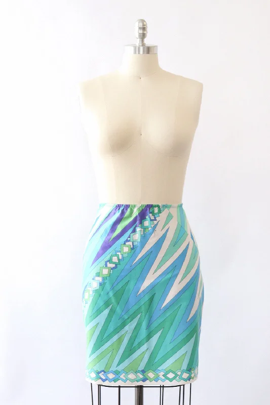 Pucci Seafoam Slip Skirt M pencil skirt chic