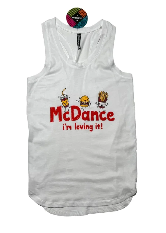 McDance Tank Top (White) off shoulder tank