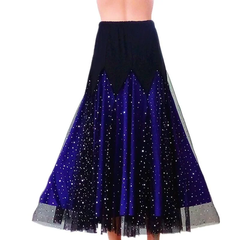 Midi Calf-Length Ballroom Skirt with Sequins leather skirt bold