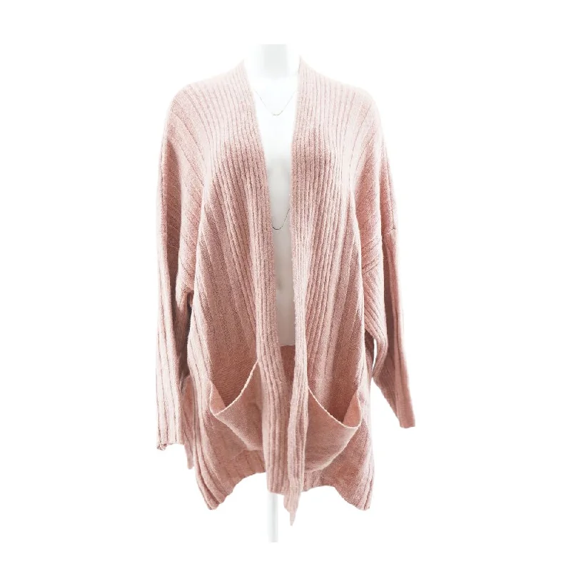 Mauve Solid Cardigan Sweater Velvet Chenille Corduroy