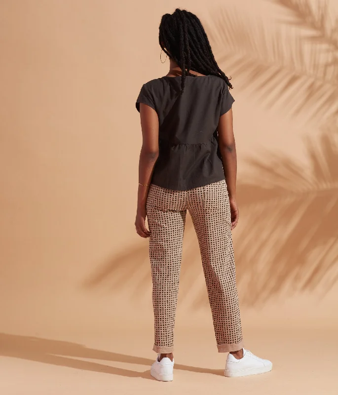 Nolan Pant - Taupe Relaxed High-Waist Trousers