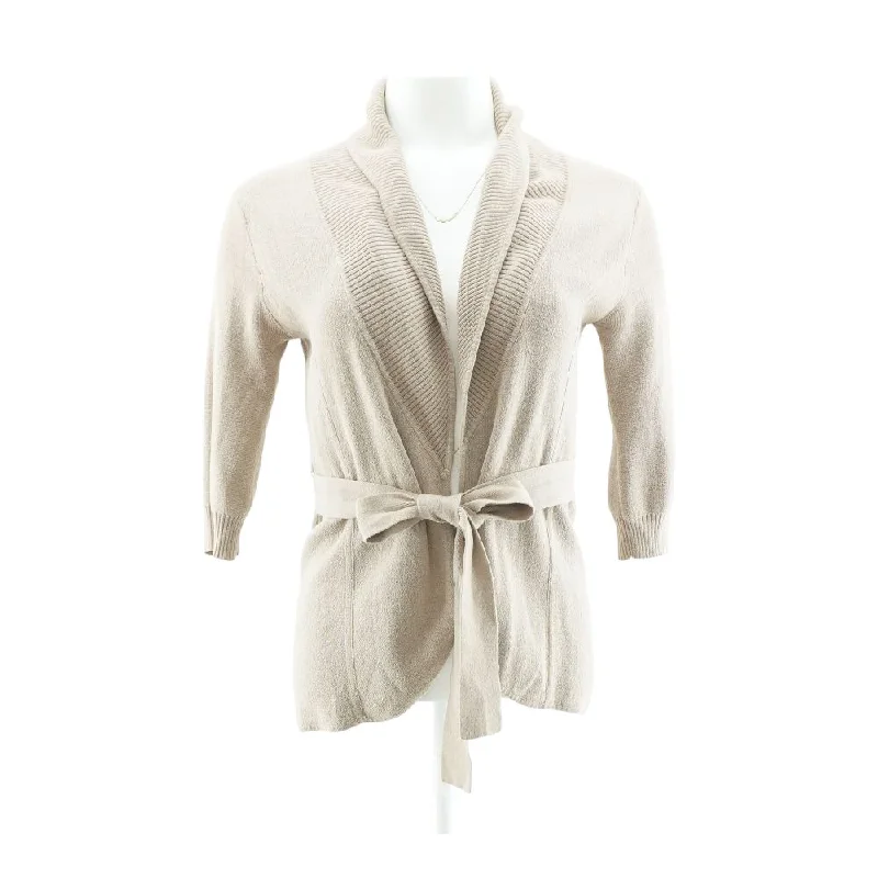 Brown Solid Cardigan Sweater Velvet Chenille Corduroy