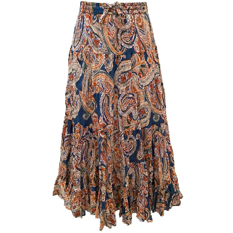 Wondrous Art Wear Women's Sequin Broomstick Tiered Print Skirt tiered skirt playful