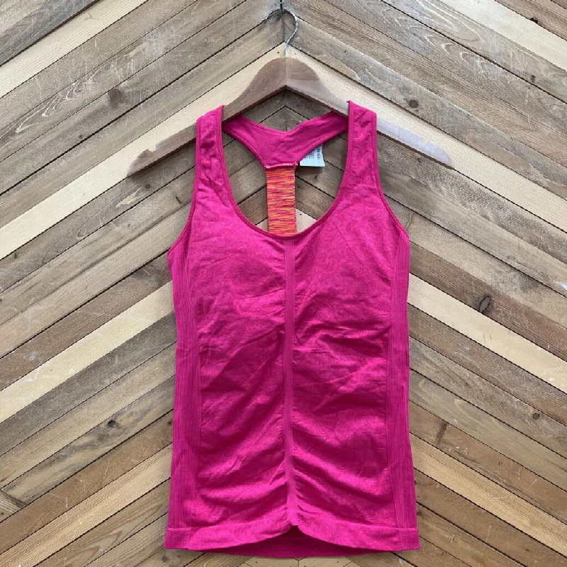 Pink Athletic Tank Top: Pink-women-XS off shoulder tank