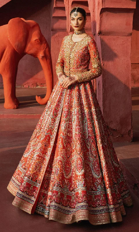 Pakistani Bridal Dress in Jacket and Lehenga Style Wool Fabric Cashmere Fabric Tweed Fabric
