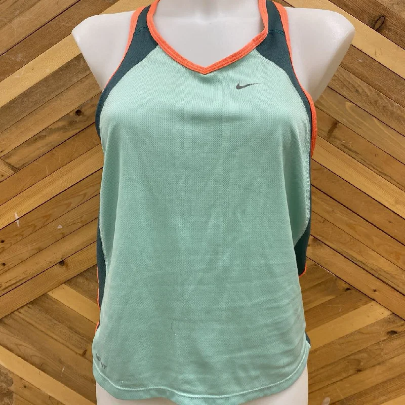 Nike - Women's Dri-Fit Tank Top - MSRP $35: Mint Green/Dark Green/ Neon Orange-women-MD floral tank top