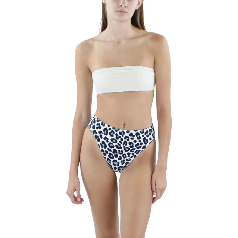 Womens Leopard High-Waist Swim Bottom Separates Sleek Full Coverage