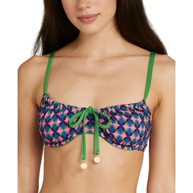 Womens Underwire Beachwear Bikini Swim top Floral Swimwear Set