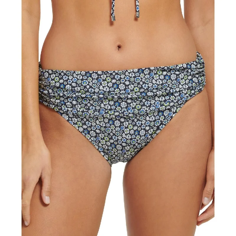 Womens Floral Fold-Over Swim Bottom Separates Sporty Racerback Swimsuit