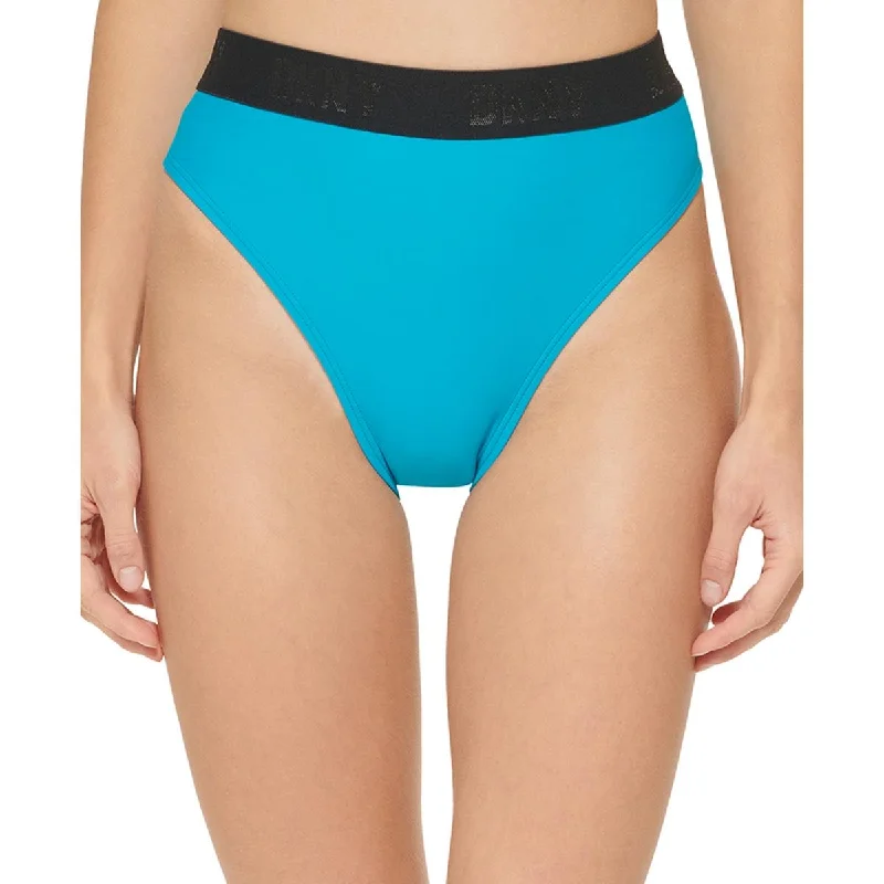 Womens Logo High-Waist Swim Bottom Separates Adjustable Bikini Bottoms