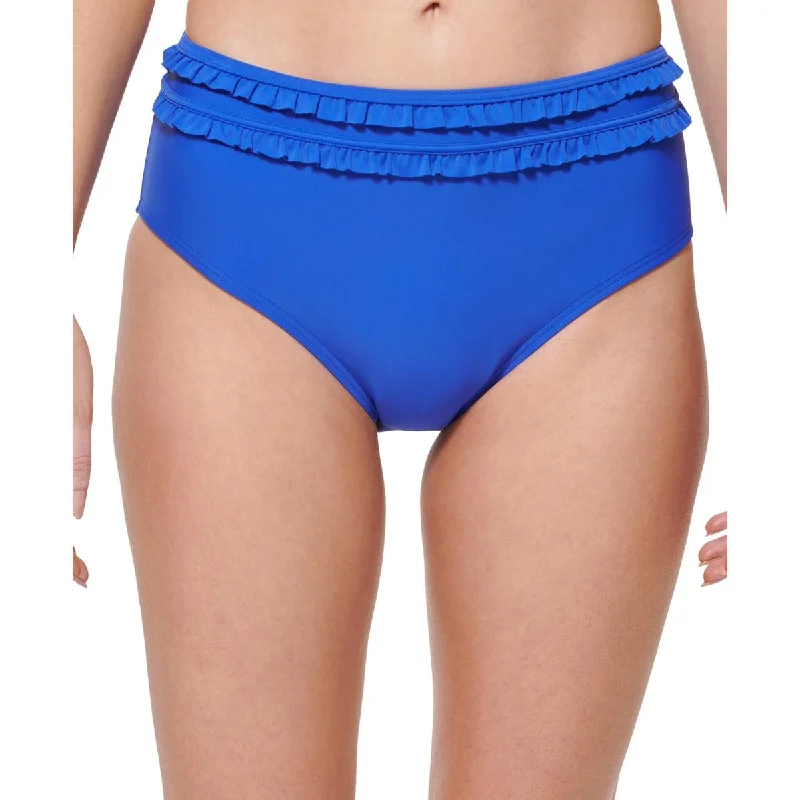 Womens Solid High-Waist Swim Bottom Separates Sporty Swimsuit Style