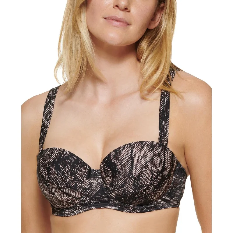 Womens Printed Underwire Bikini Swim top Retro Swimwear Style