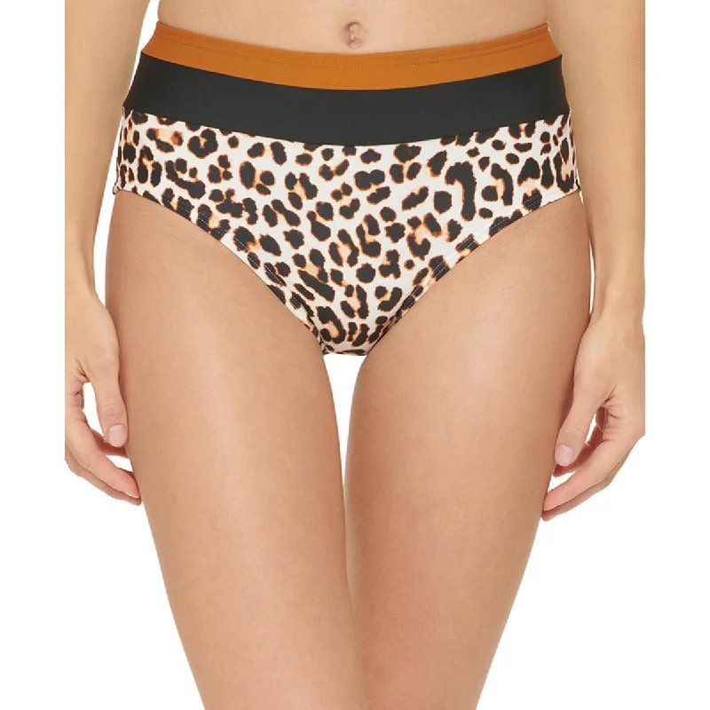 Womens Leopard High-Waist Swim Bottom Separates Stylish Beachwear Set