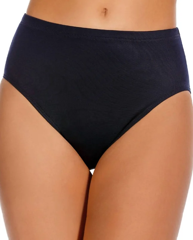 Classic Brief Tankini Bottom In Midnight Blue High-Cut One-Piece