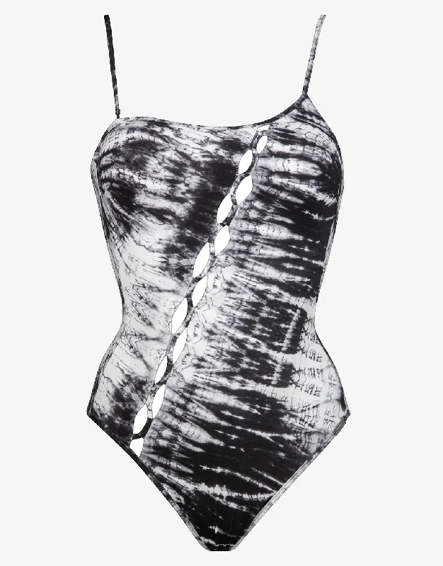 Discovery Laced One Shoulder Swimsuit - White Gravity Classic Monokini Design