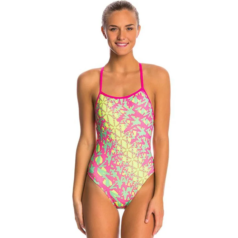 Dolfin - Bellas Ziggy Tie Back One Piece Swimsuit Bold High-Cut Bikini