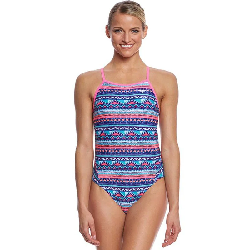 The Finals Funnies - Ditsy Doodles Non-Foil Wingback Swimsuit Swimsuit with Skirt